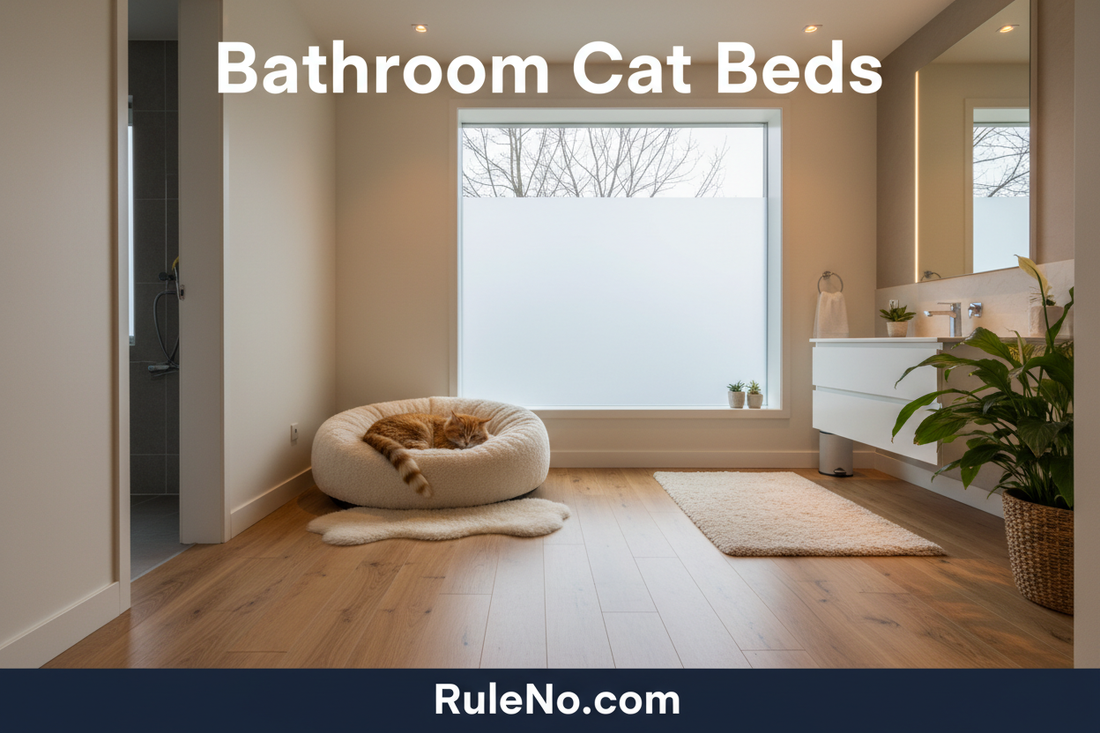 Bathroom Cat Beds with RuleNo.com footer