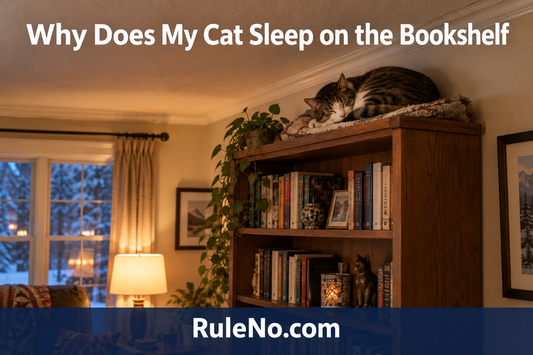 Why Does My Cat Sleep on Top of the Bookshelf featured banner