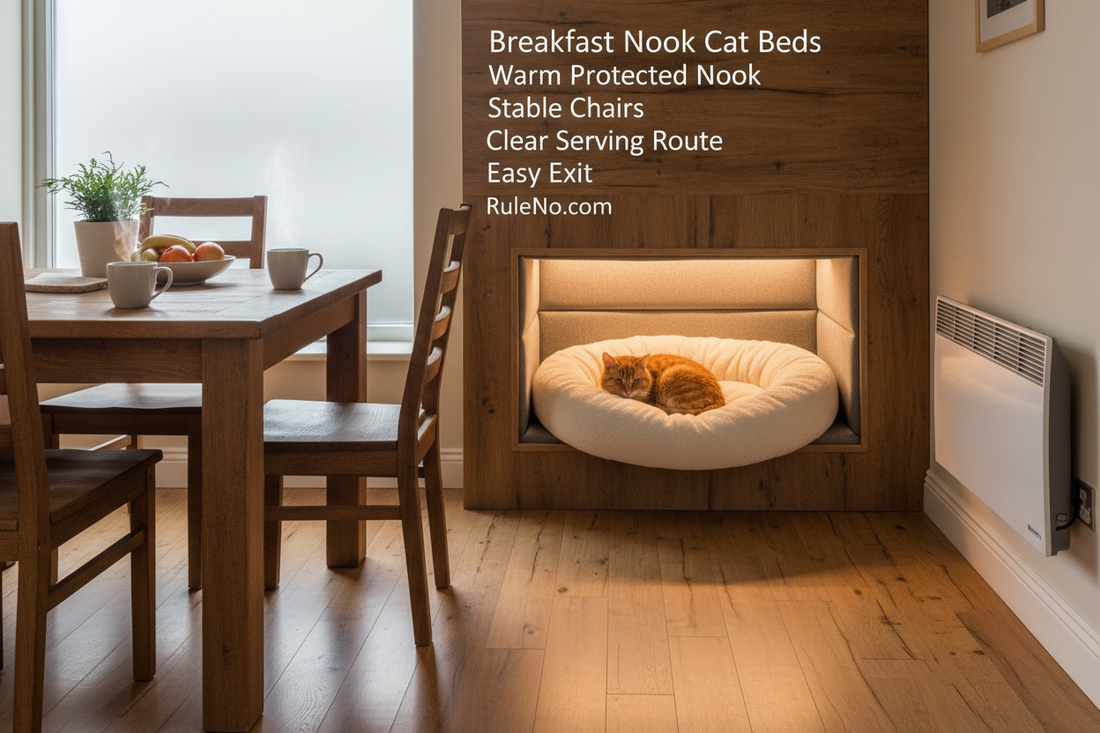 Breakfast Nook Cat Beds with Warm Protected Nook, Stable Chairs, Clear Serving Route, Easy Exit and RuleNo.com