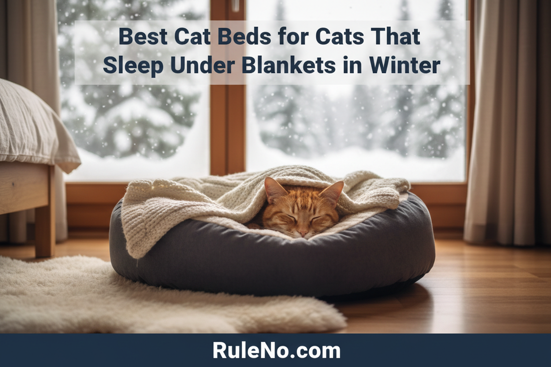 Best Cat Beds for Cats That Sleep Under Blankets in Winter with RuleNo.com footer