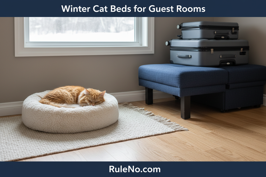 Winter Cat Beds for Guest Rooms with RuleNo.com footer