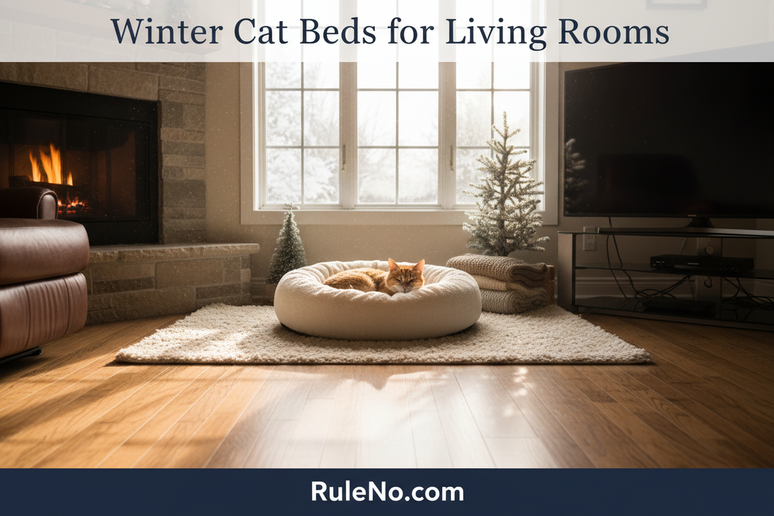 Winter Cat Beds for Living Rooms with RuleNo.com footer