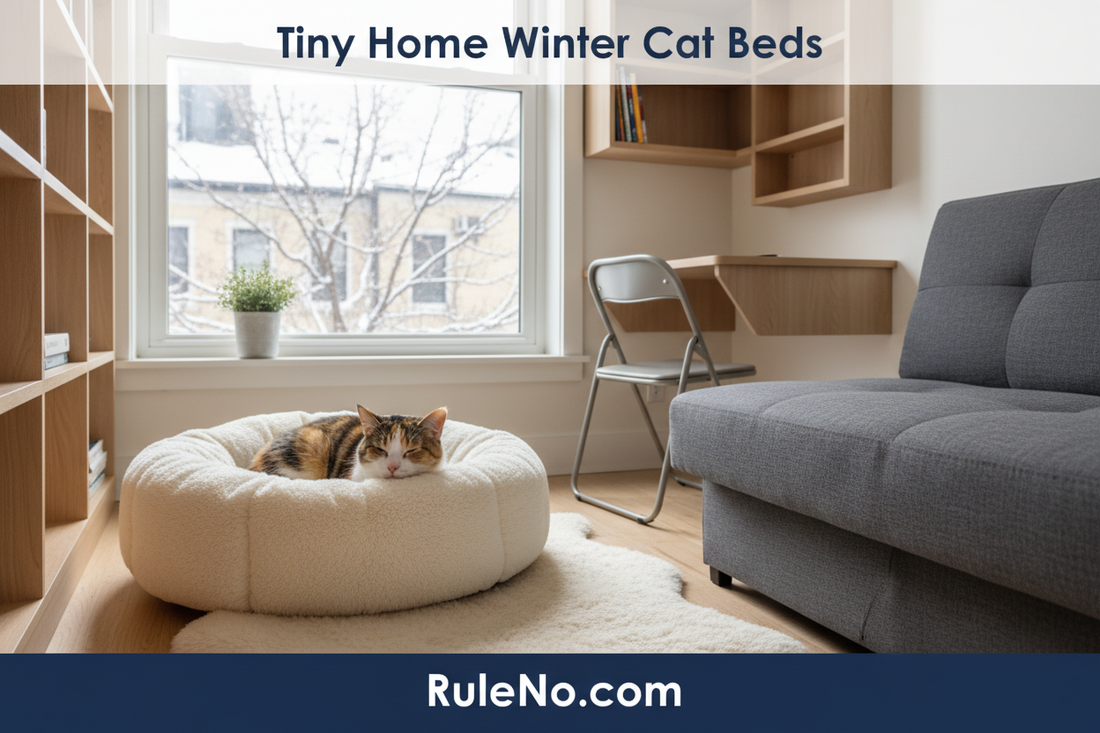 Tiny Home Winter Cat Beds with RuleNo.com footer