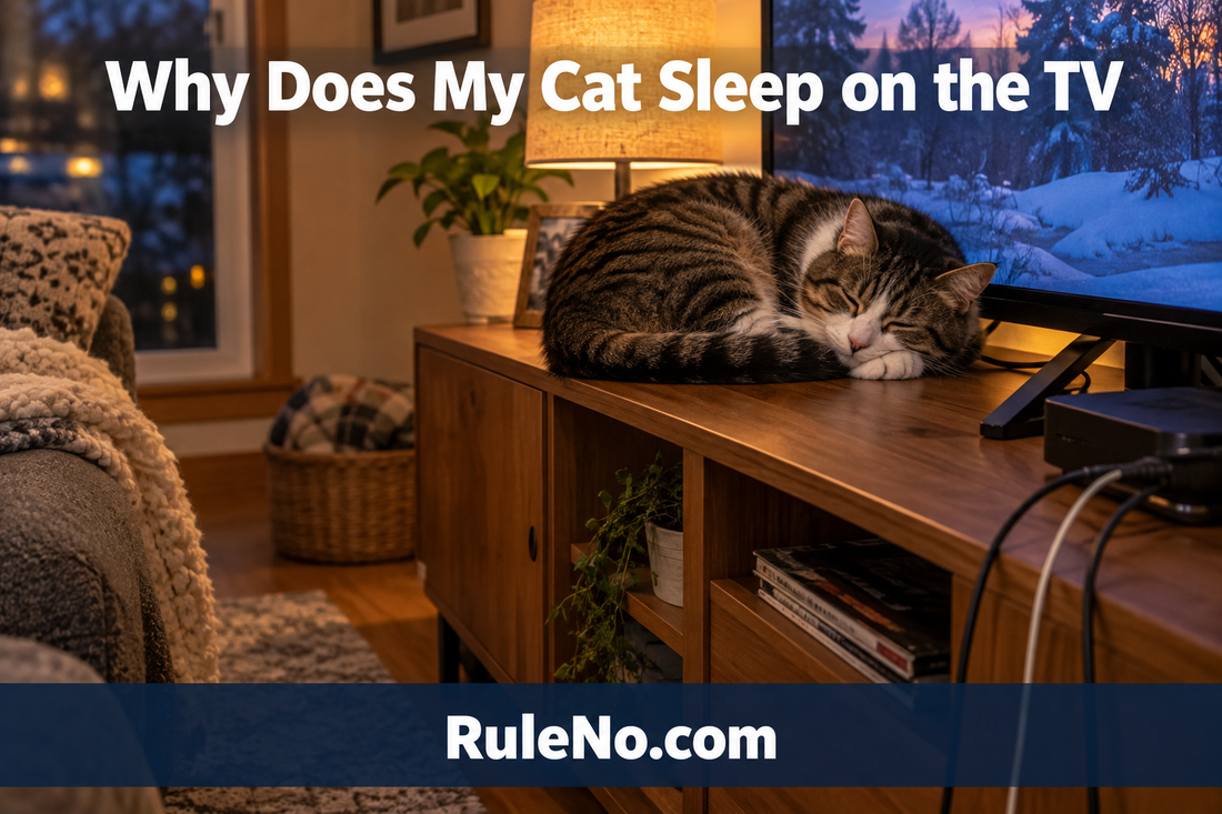 Why Does My Cat Sleep on Top of the TV featured banner