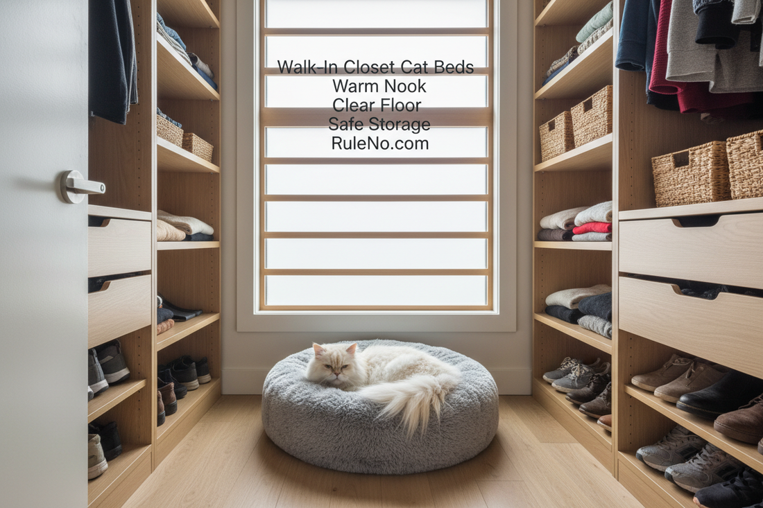 Walk-In Closet Cat Beds with Warm Nook, Clear Floor, Safe Storage and RuleNo.com