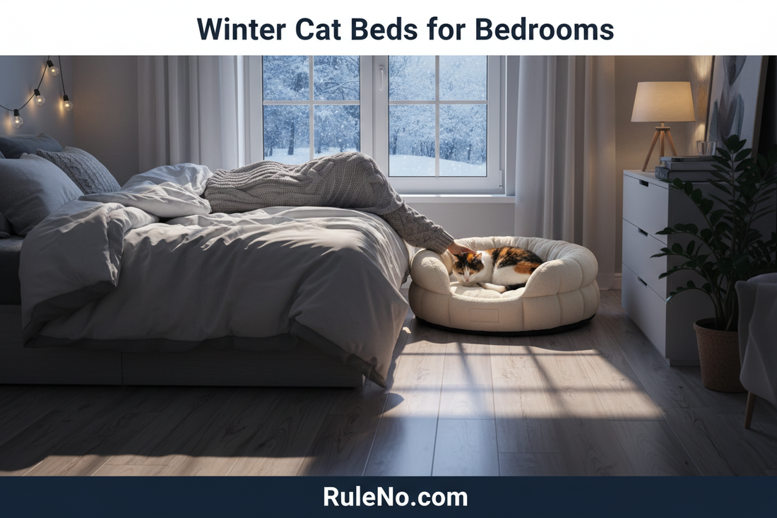 Winter Cat Beds for Bedrooms with RuleNo.com footer