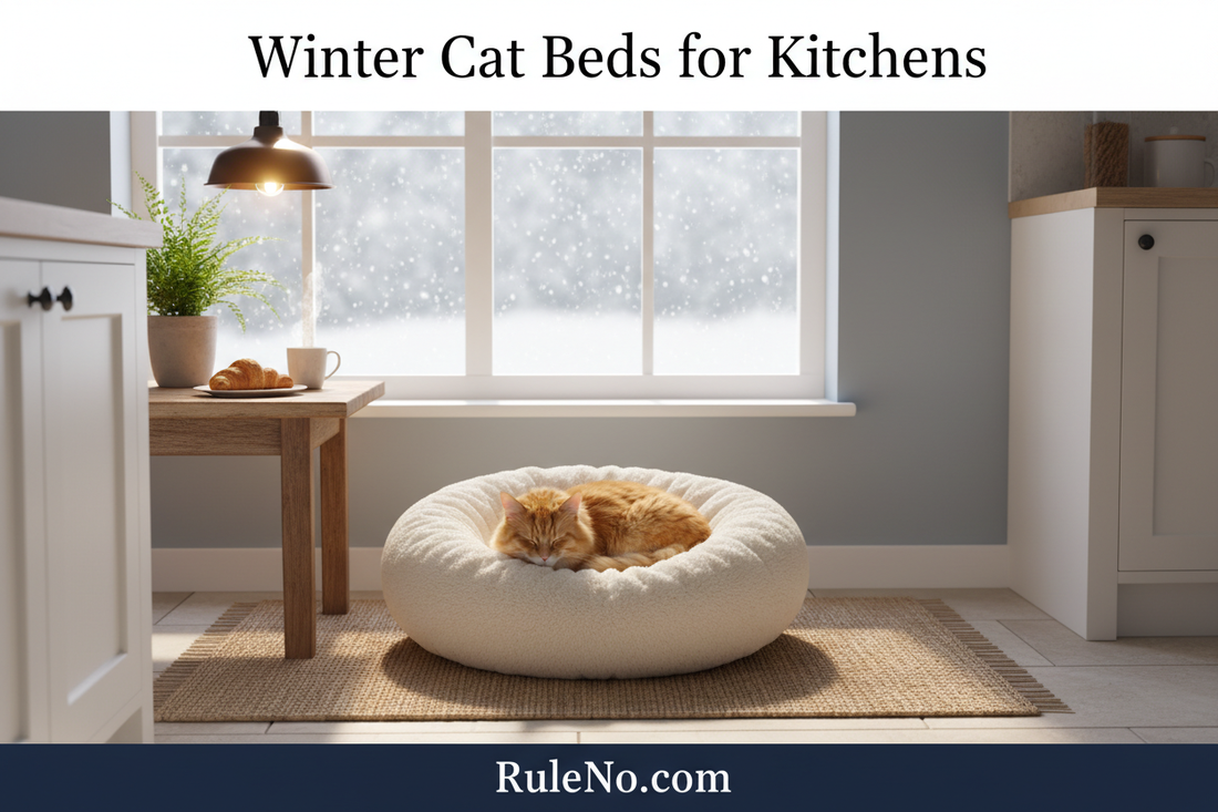 Winter Cat Beds for Kitchens with RuleNo.com footer