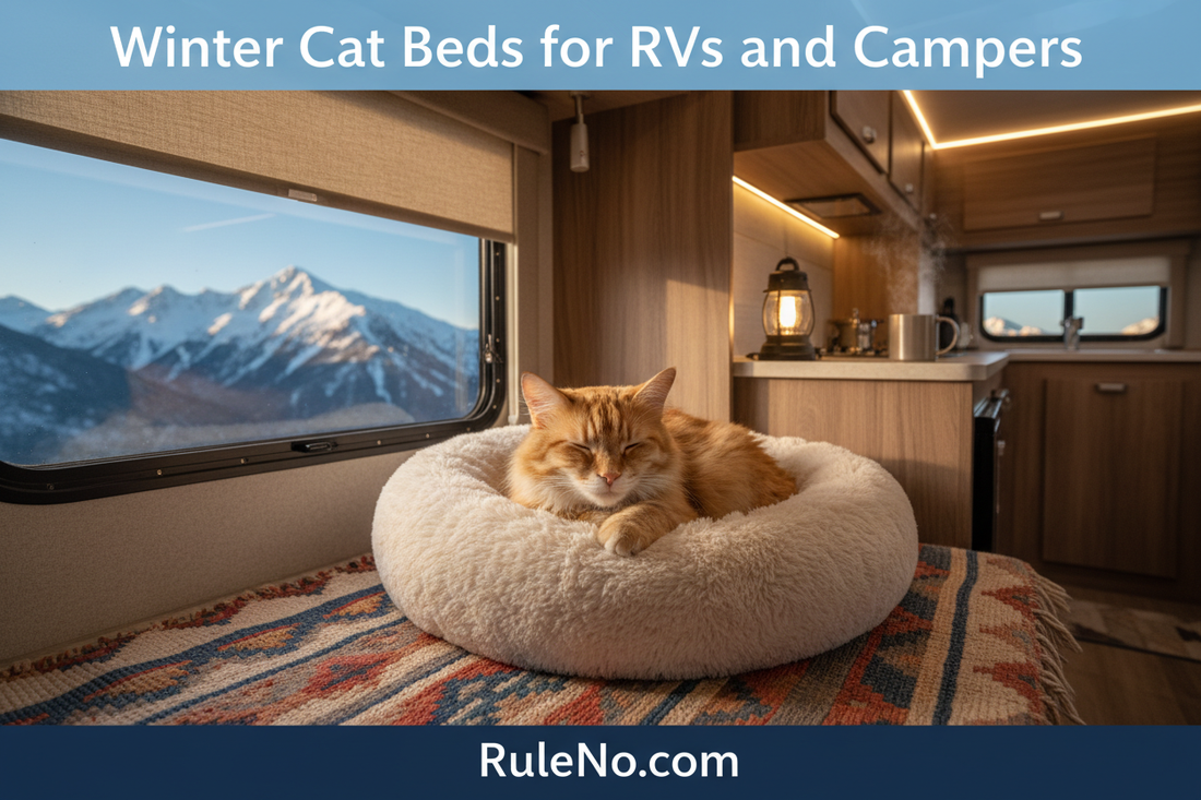 Winter Cat Beds for RVs and Campers with RuleNo.com footer