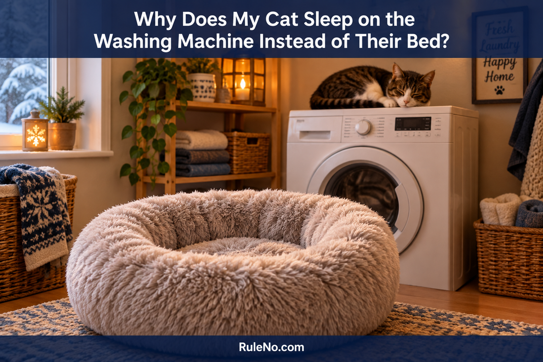 Why does my cat sleep on the washing machine instead of their bed